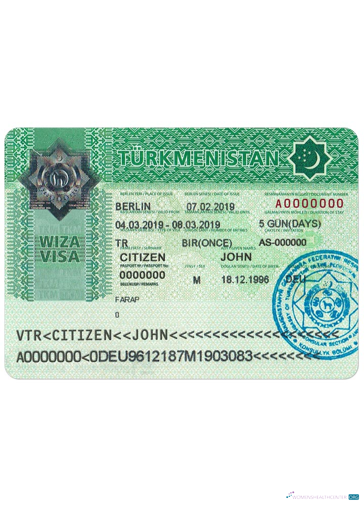 Download TURKMENISTAN visa Photoshop template